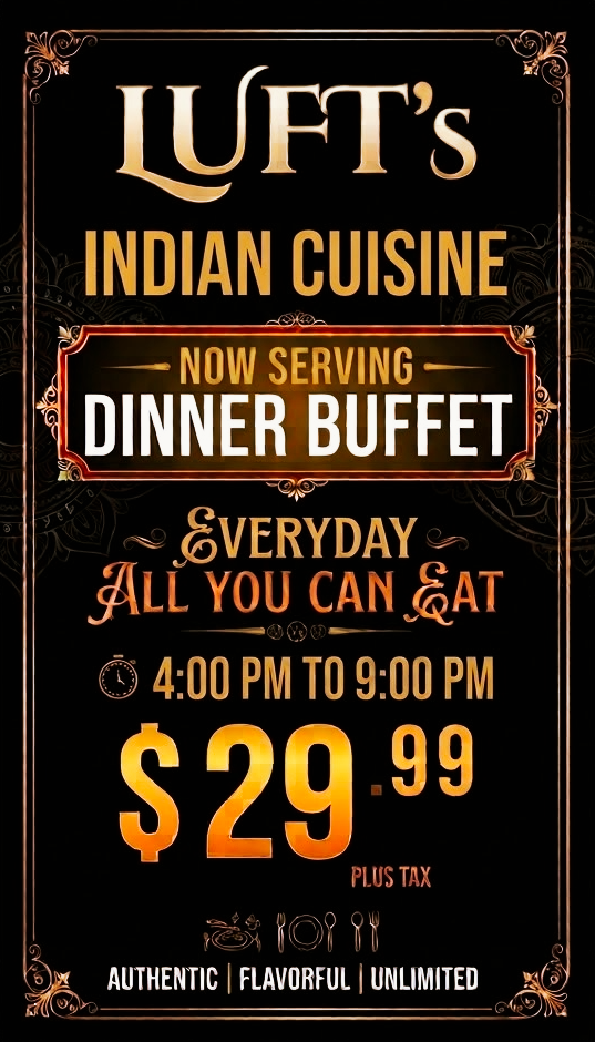 Dinner meals at Lufts