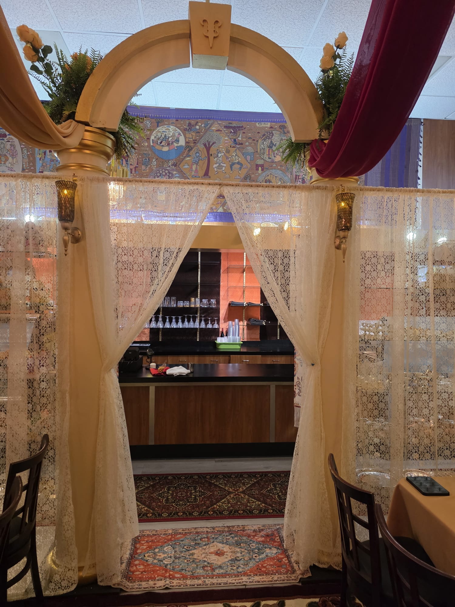 Dining room interior at Luft's Indian Cuisine