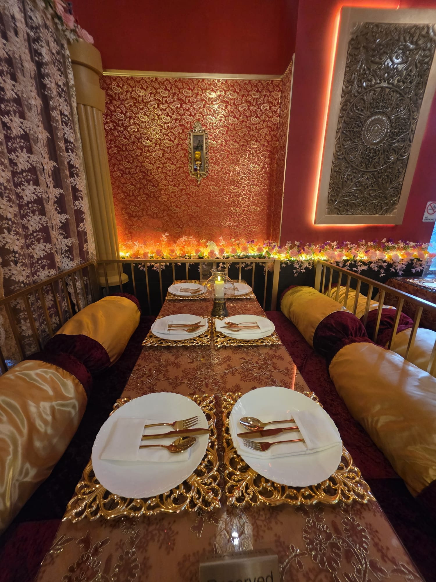 Restaurant interior at Luft's Indian Cuisine