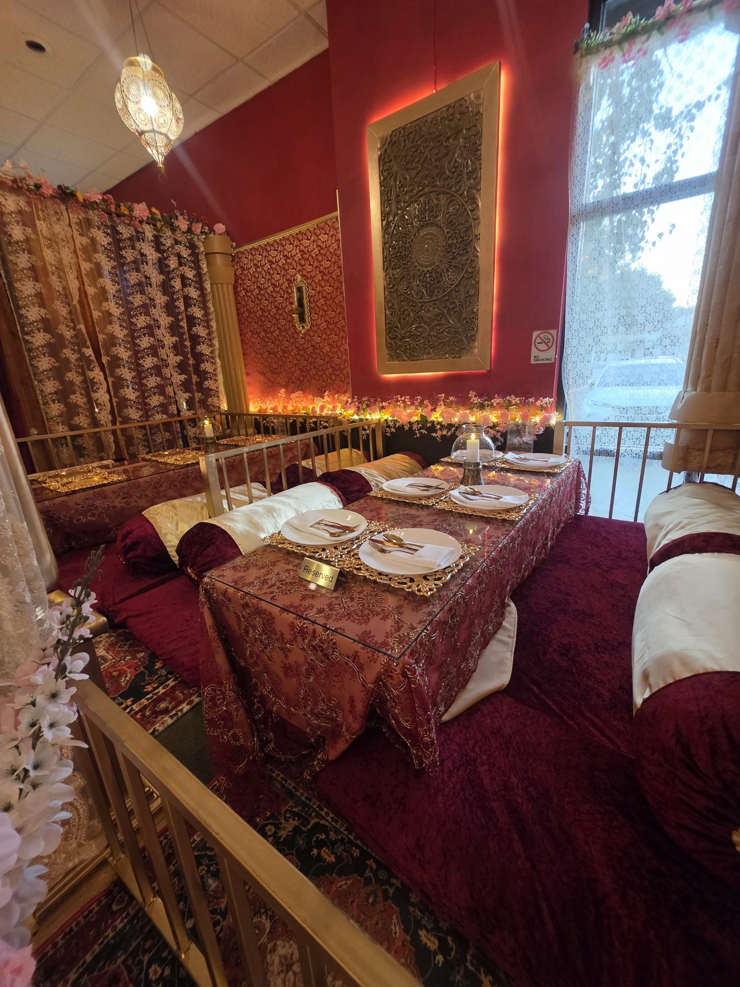 Dining tables inside Luft's Indian Cuisine