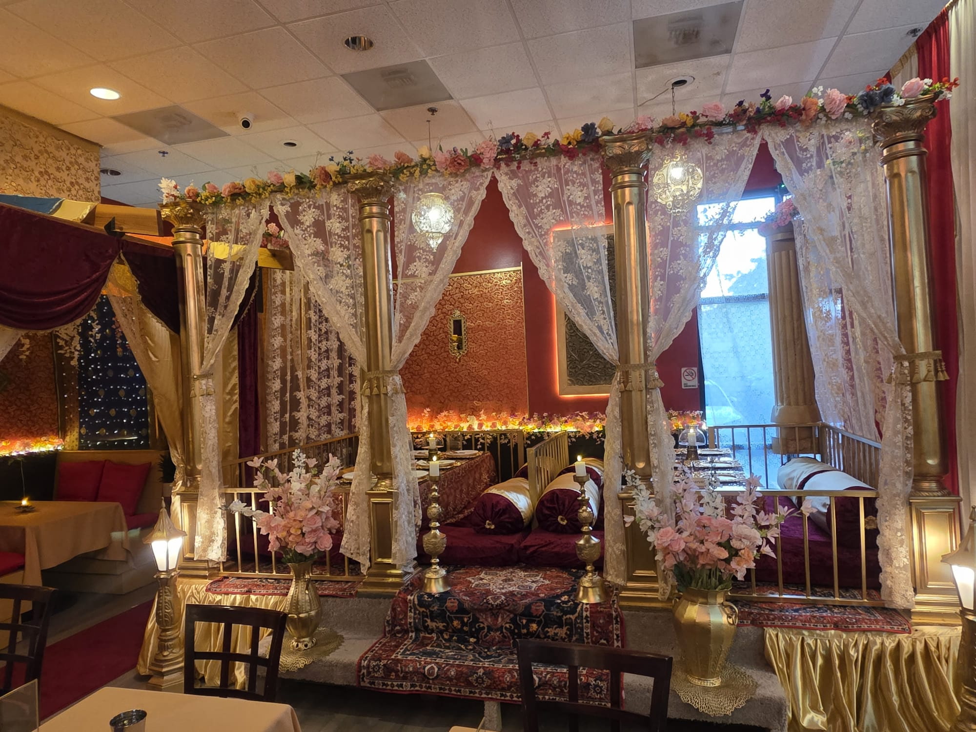 Interior seating at Luft's Indian Cuisine