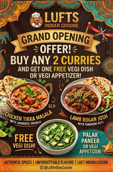 Specials at the grand opening