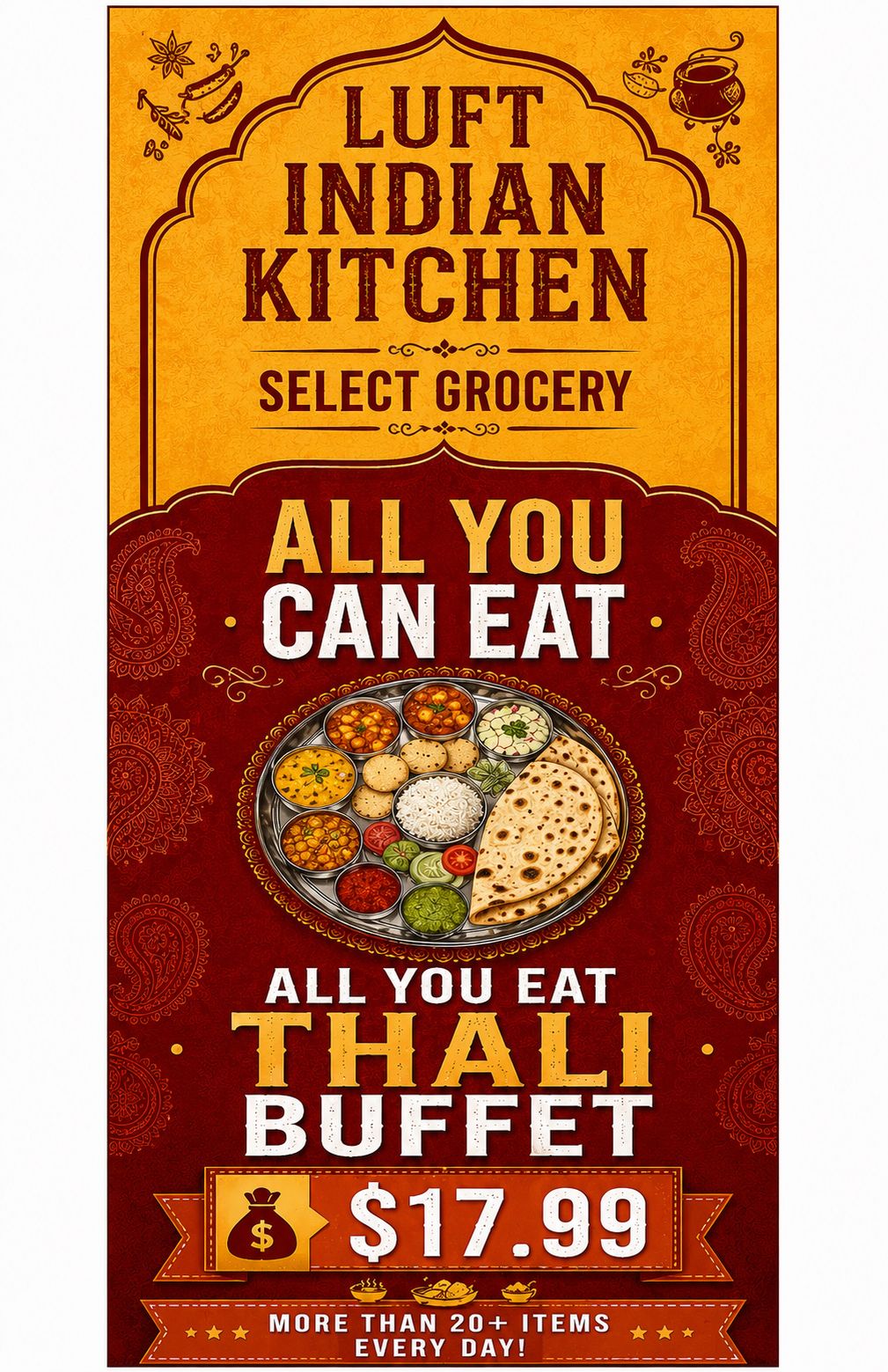 Thali meals at Lufts
